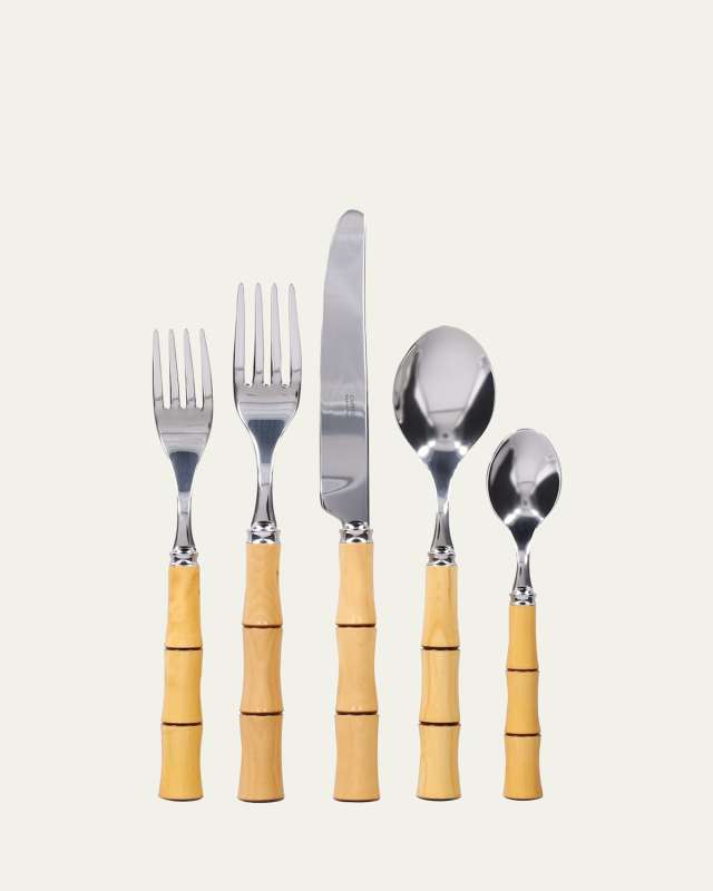 Byblos 5-Piece Place Setting, Natural Wood